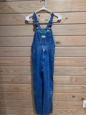 Big Kids Blue Denim Overalls with Front Bib Pocket